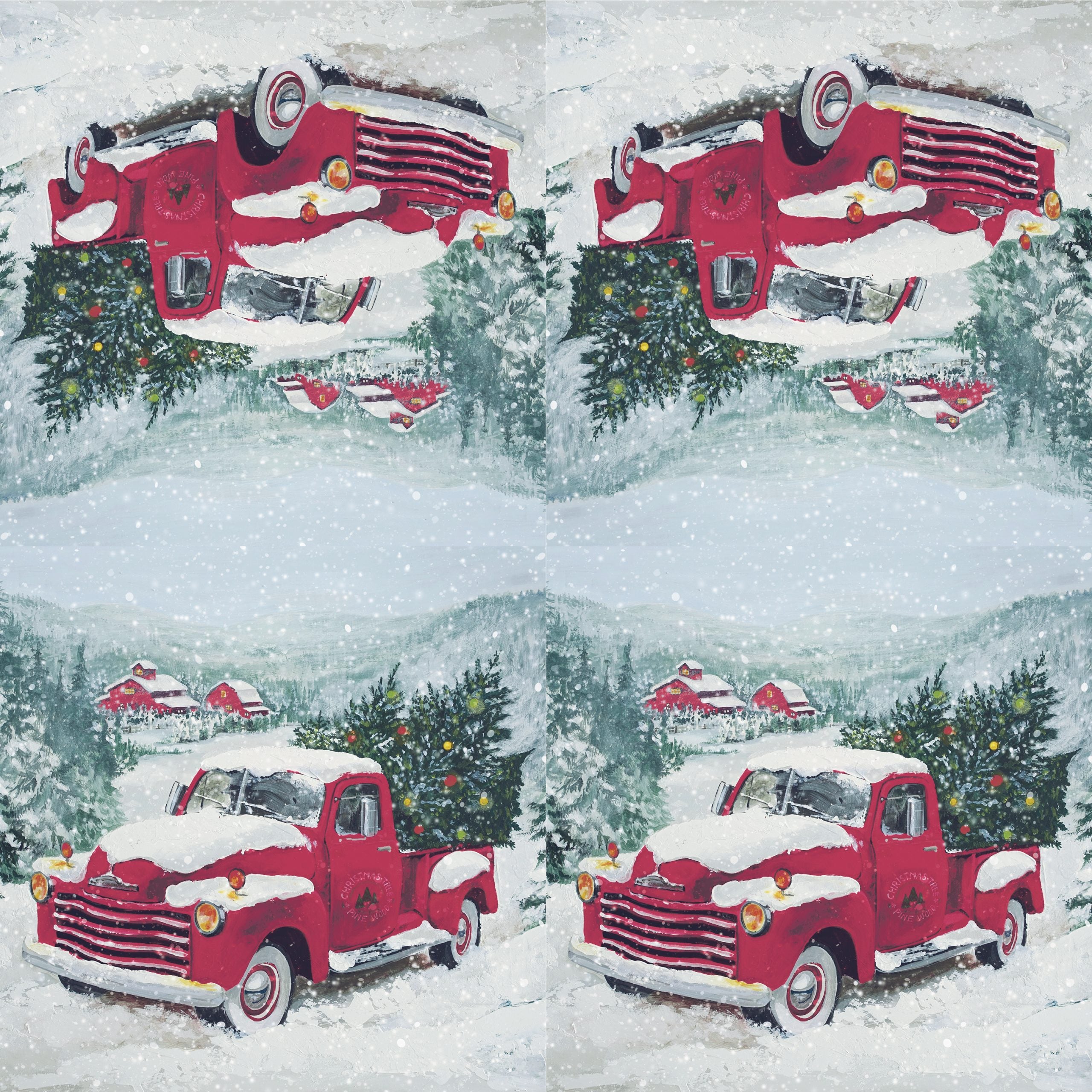 Snowy Red Truck