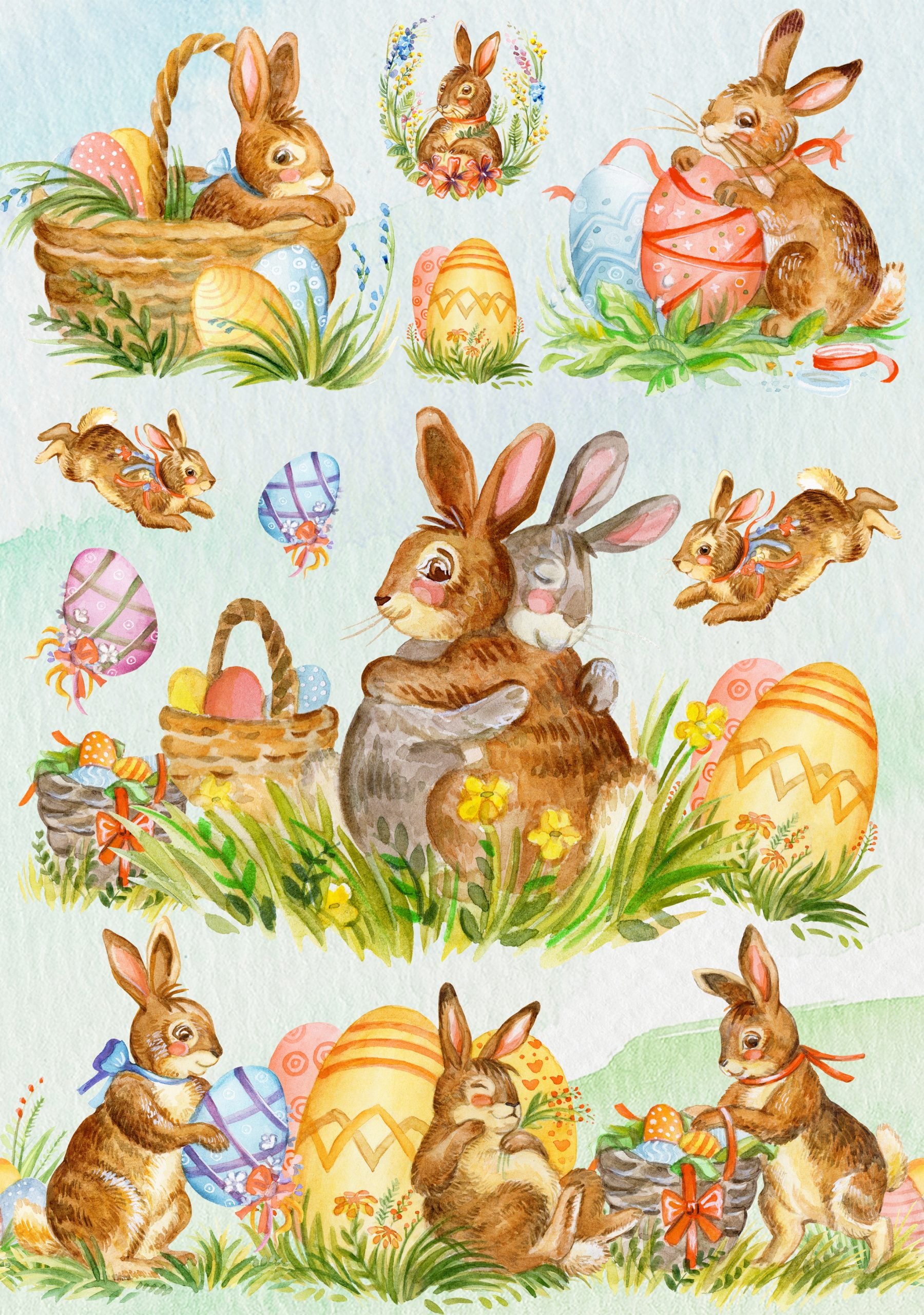 Watercolor Bunnies