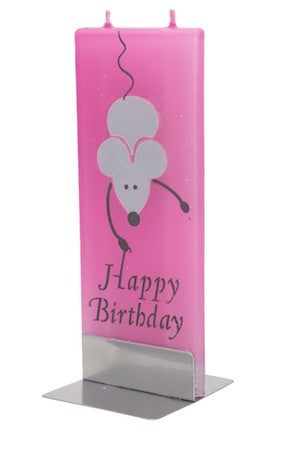 Birthday Mouse Flat Candle