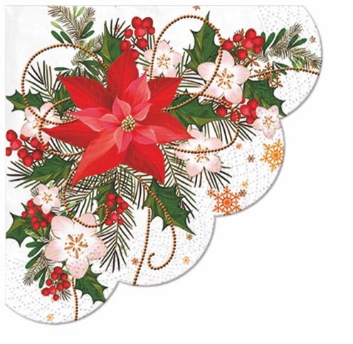 Poinsettia Composition Round Napkins