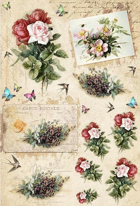 Roses with Swallows