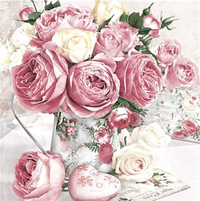 Pink Roses In a Vase
