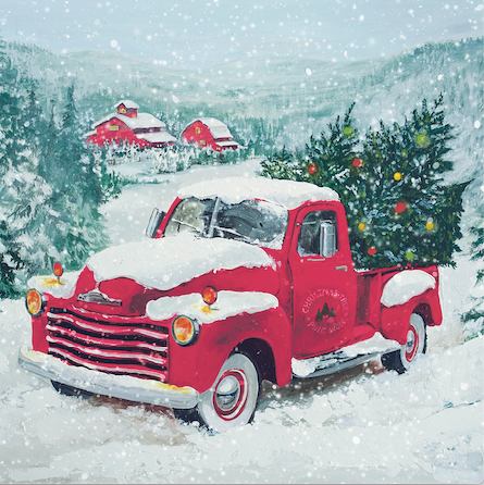 Snowy Red Truck