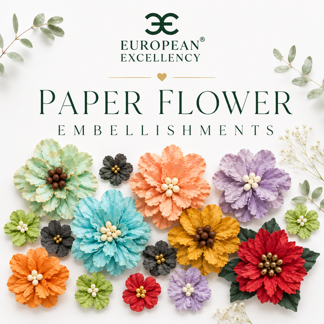 PAPER FLOWER EMBELLISHMENTS