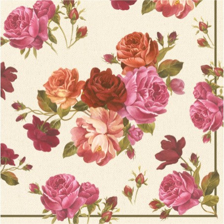 Catherine Roses 20 Luncheon Napkins