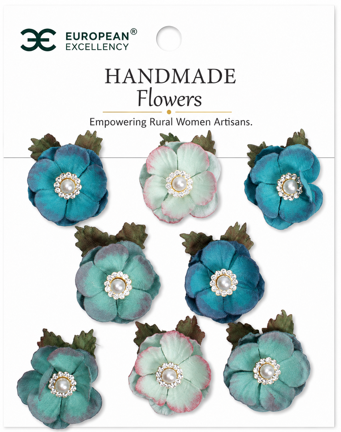 Butter Cup - Misty Sky Paper Flower Embellishments | 8 pcs