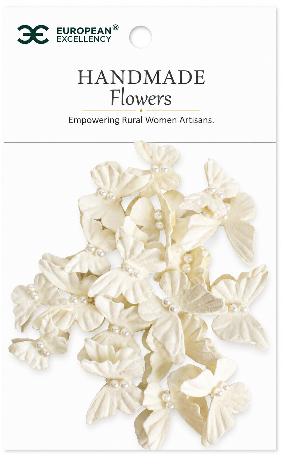 Ivory Pearl Paper Butterfly Embellishments | 20 pcs
