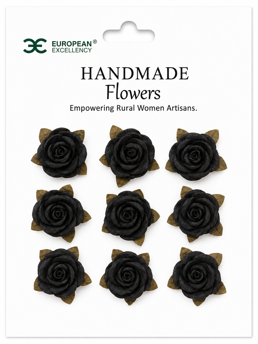 Halloween Midnight Roses Paper Flower Embellishments | 9 pcs