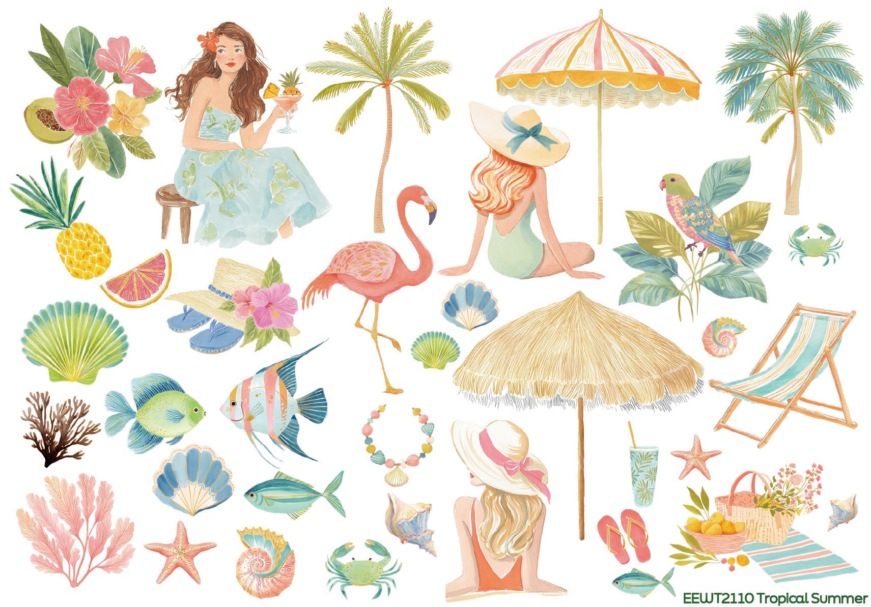 Tropical Summer - Wet Transfer Decals