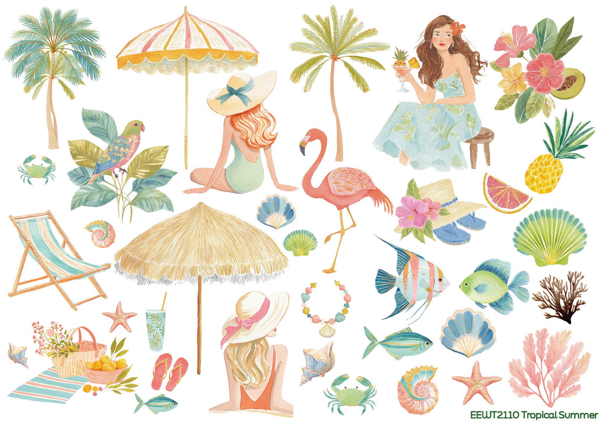Tropical Summer - Wet Transfer Decals