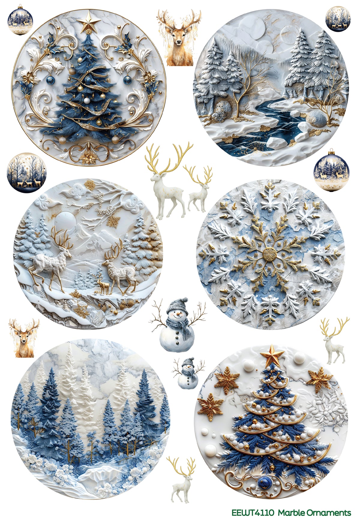Marble Ornaments - Wet Transfer