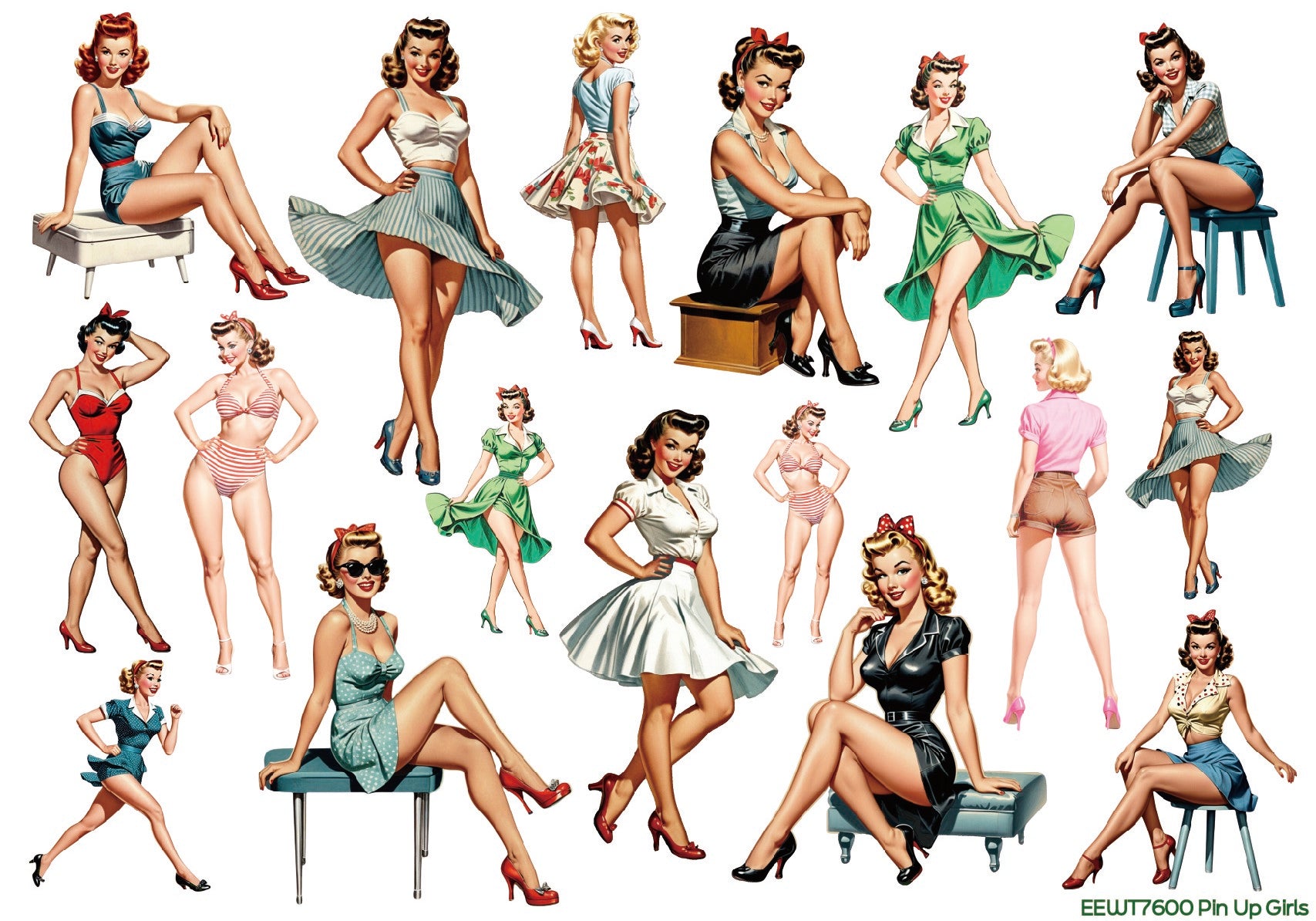 Pin Up Girls - Wet Transfer Decals