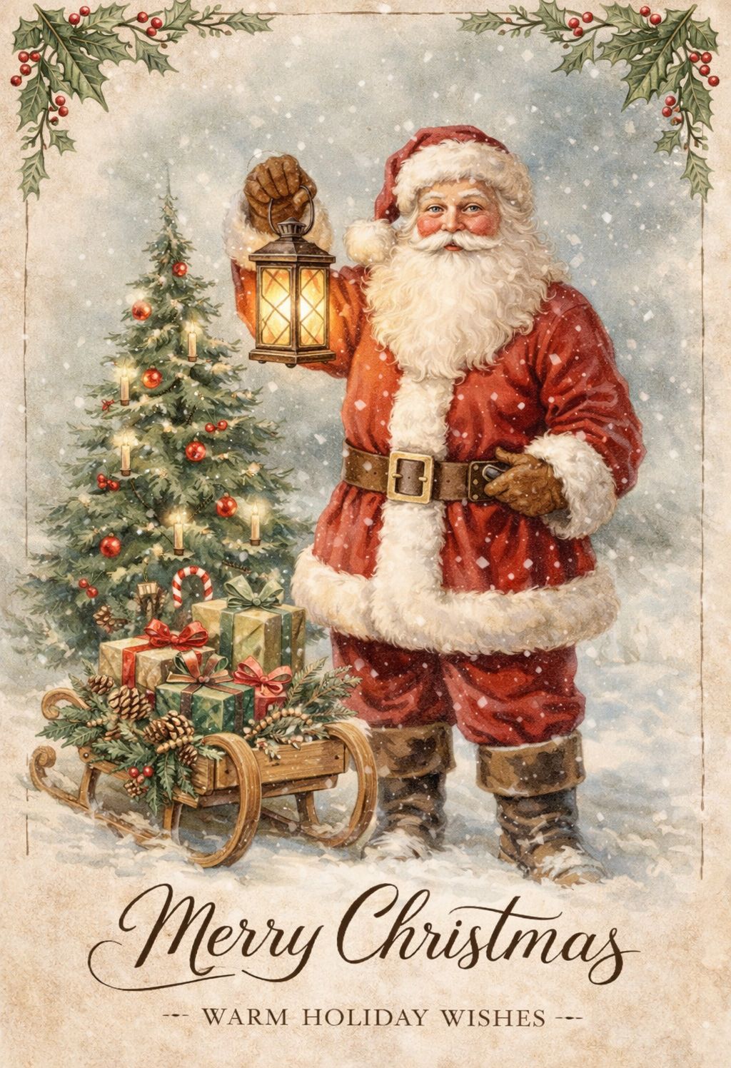 Santa Greetings - Mini Wet Transfer