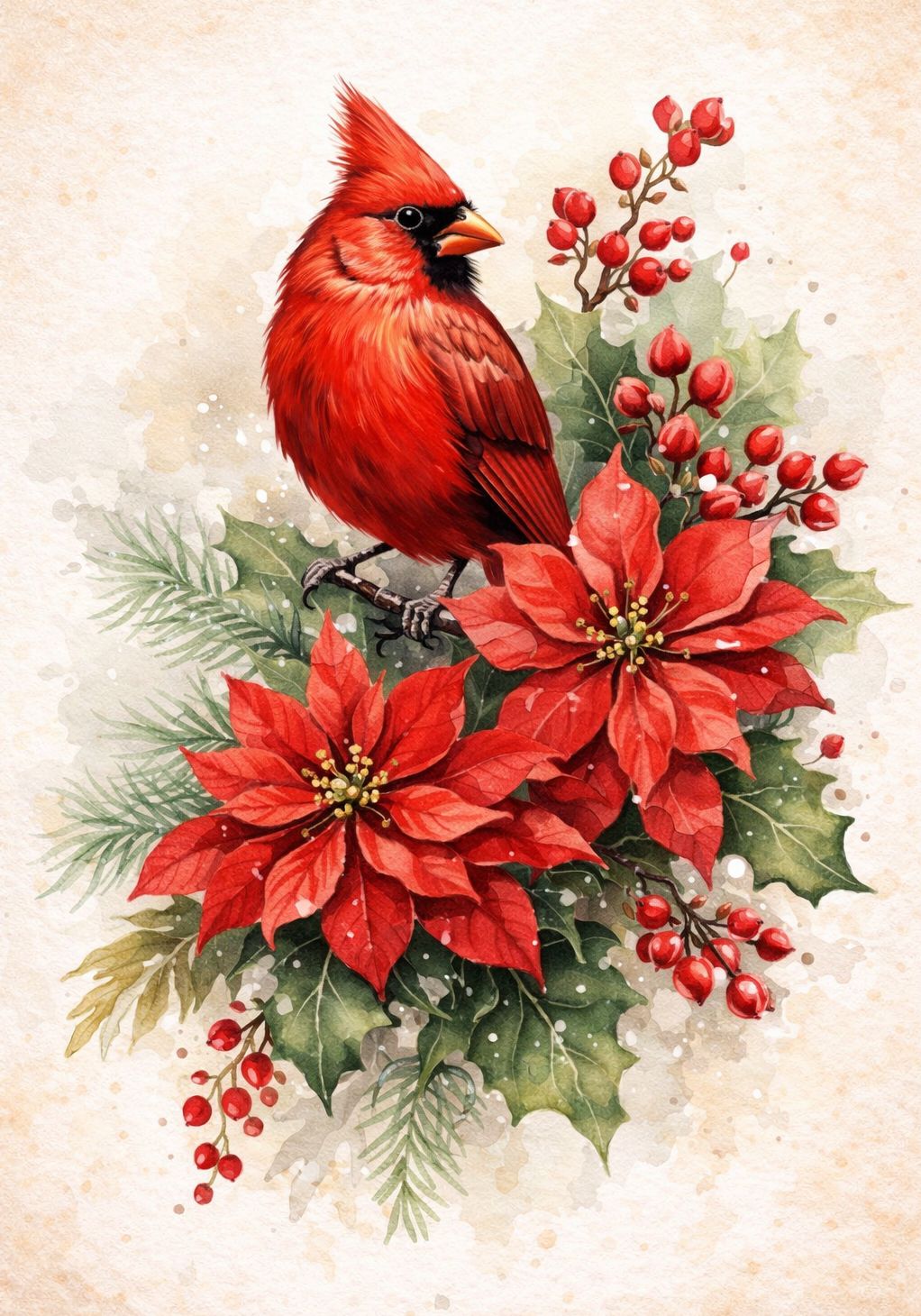 Scarlet Cardinal - Mini Wet Transfer