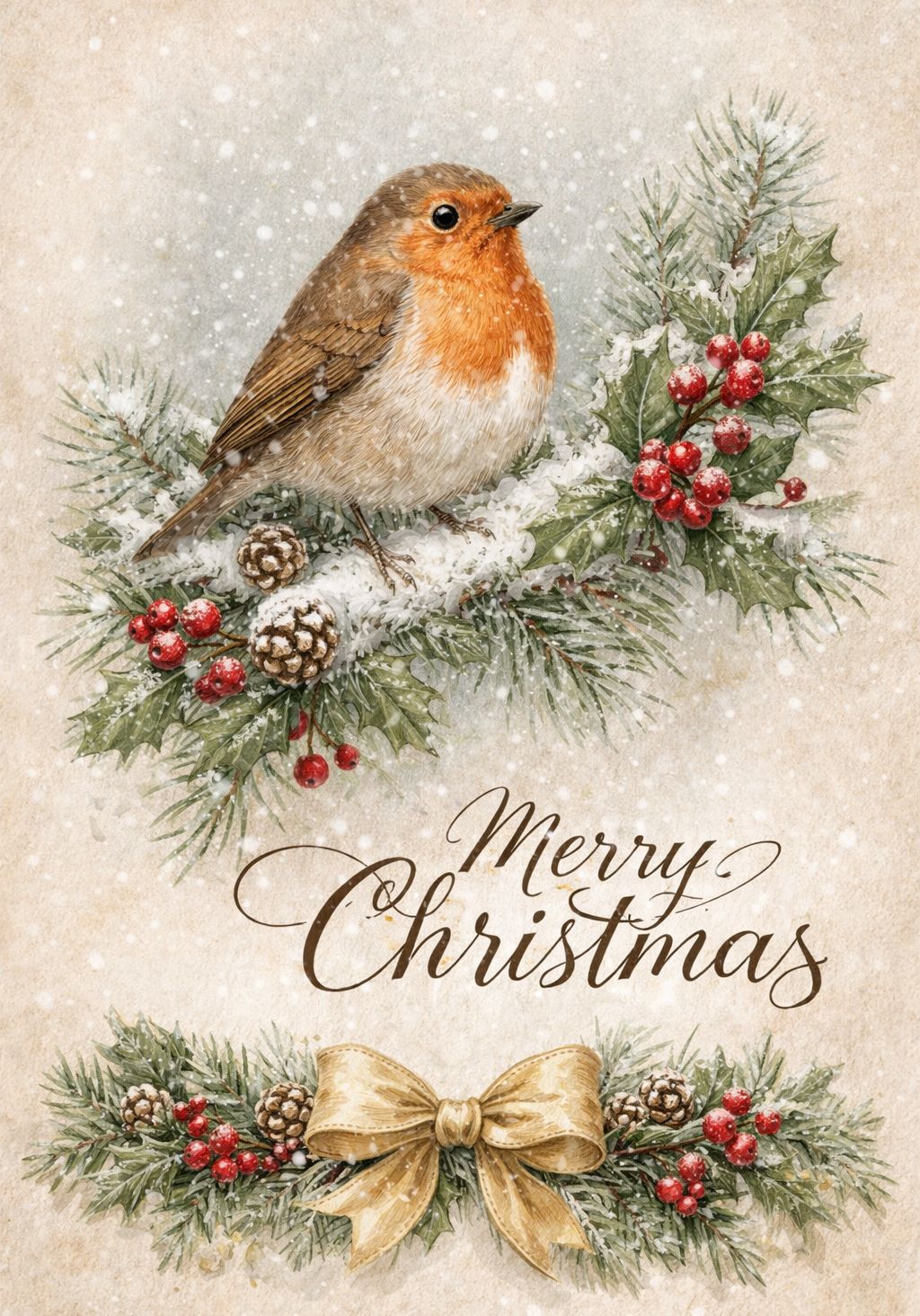 Festive Robin - Mini Wet Transfer