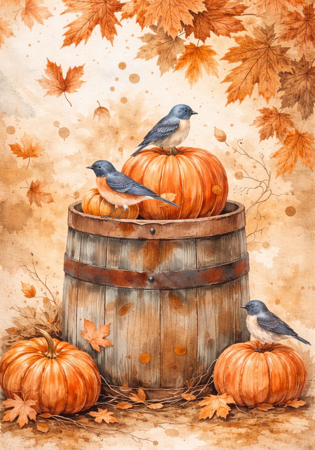 Autumn Pumpkin - Mini Wet Transfer Decal
