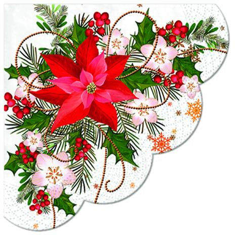 Poinsettia Composition Round Napkins