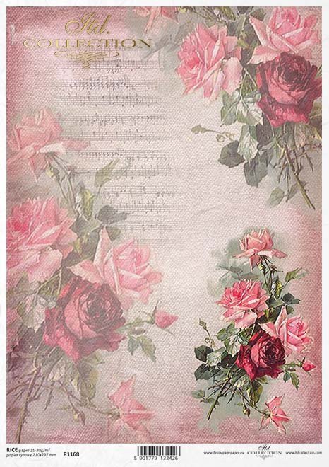 Rose Music Notes Rice Paper