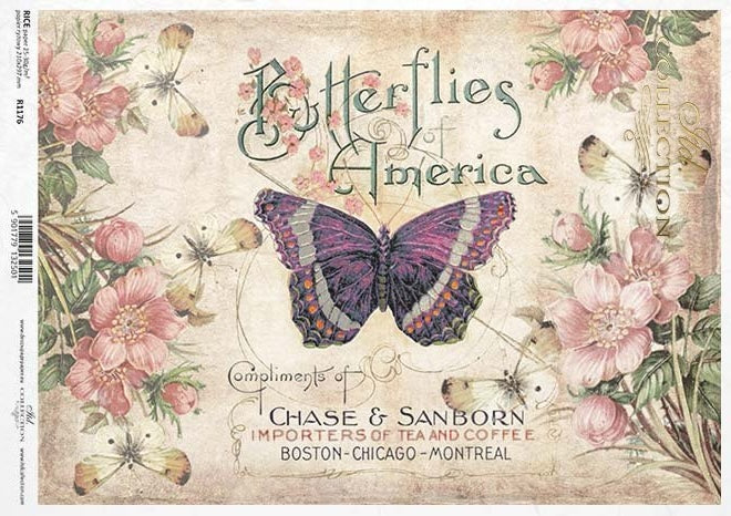 Butterflies America Rice Paper