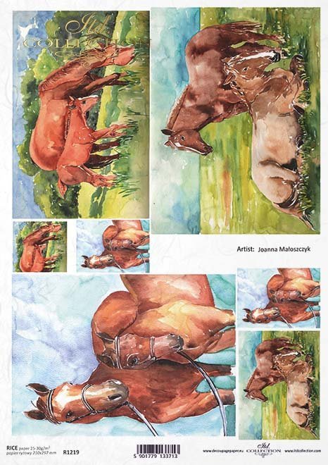 Horses Collage Rice Paper