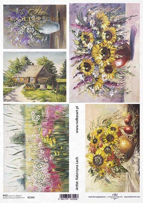 Sunflower Bouquets Rice Paper