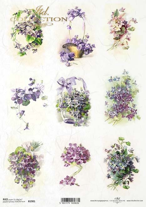 Purple Flowers Rice Paper