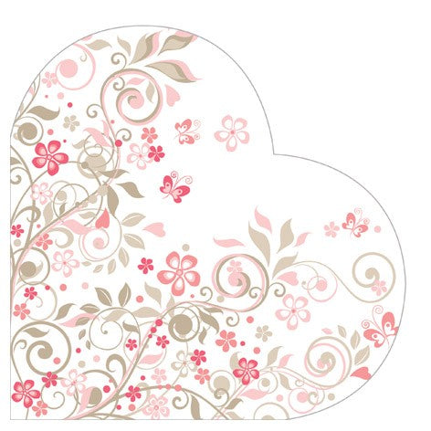 Butterflies Garden Heart Round Napkins