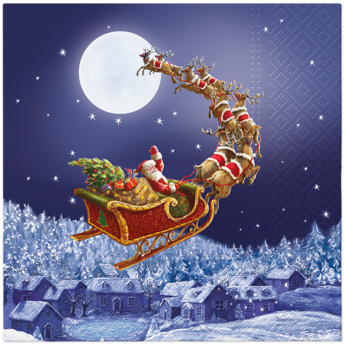 Christmas Sleigh Luncheon Napkins