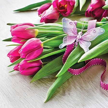 Fuchsia Tulips 20 Lunch Napkins