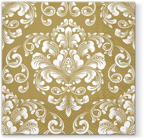 Wedding Pattern Gold 20 Lunch Napkins