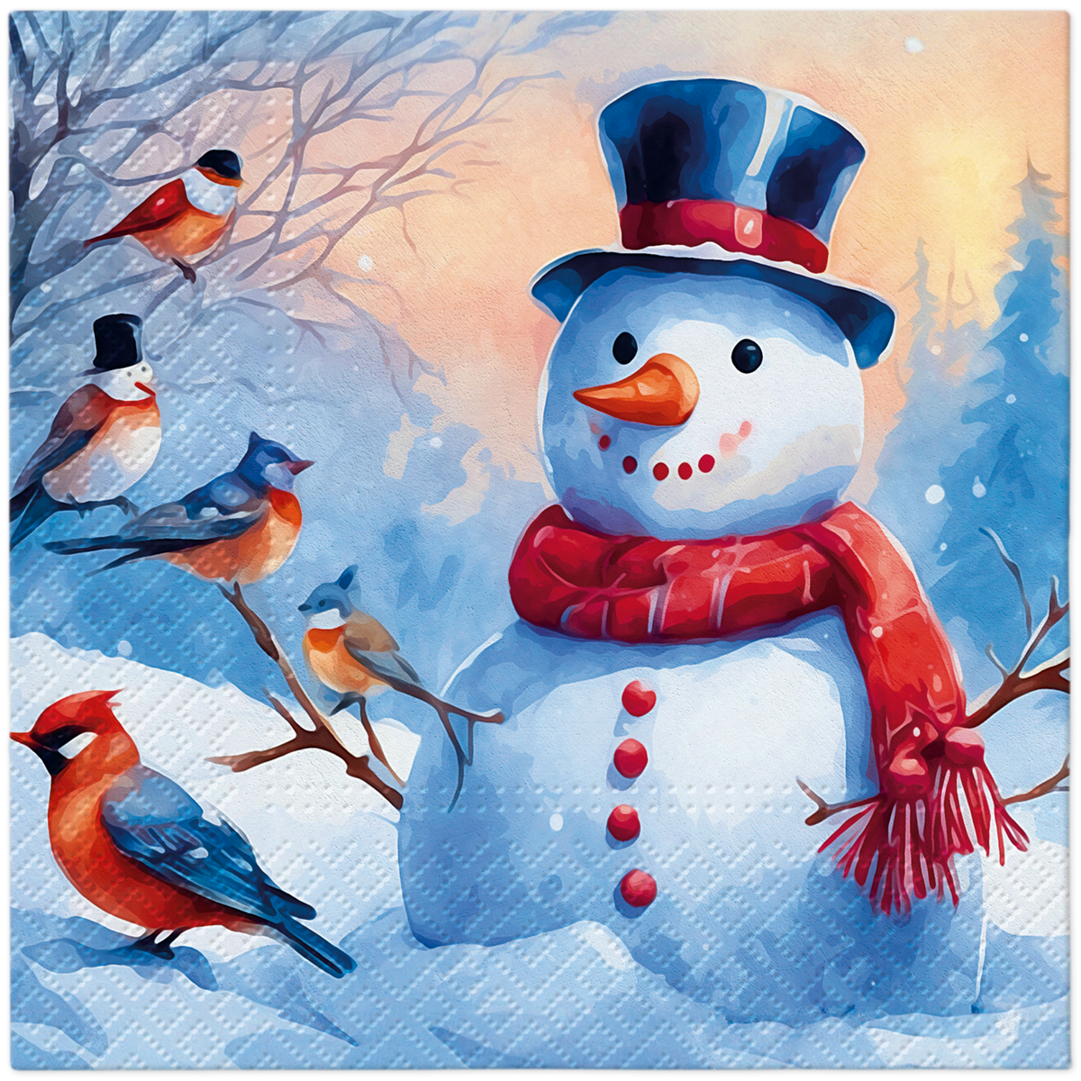 Snowman & Birds 20 Lunch Napkins