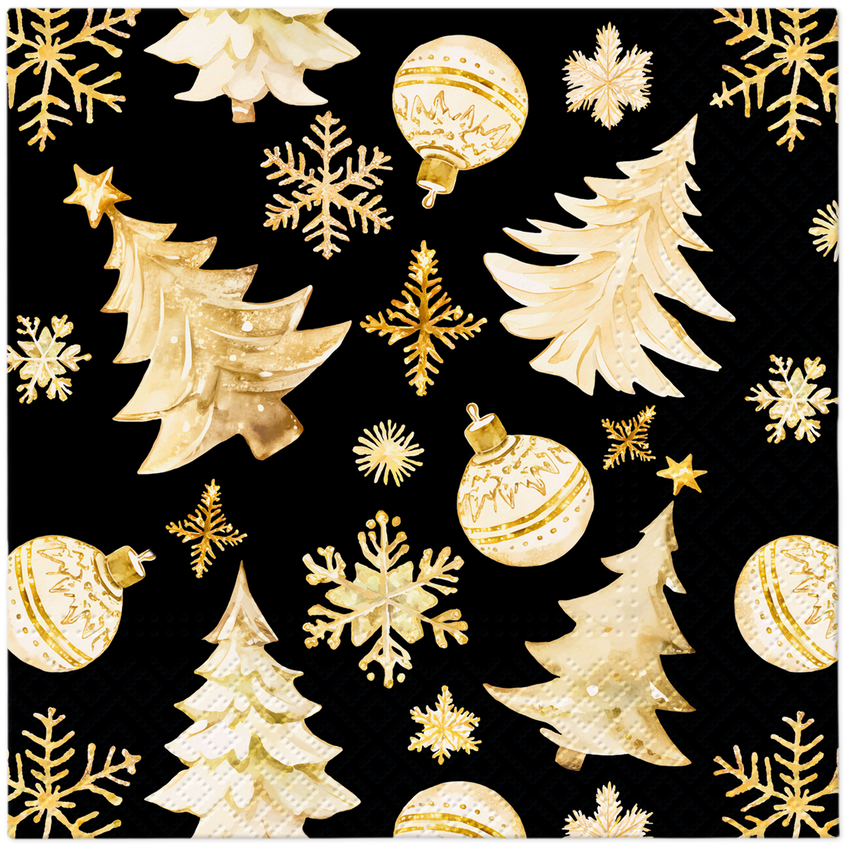 Golden Christmas Trees Lunch Napkins