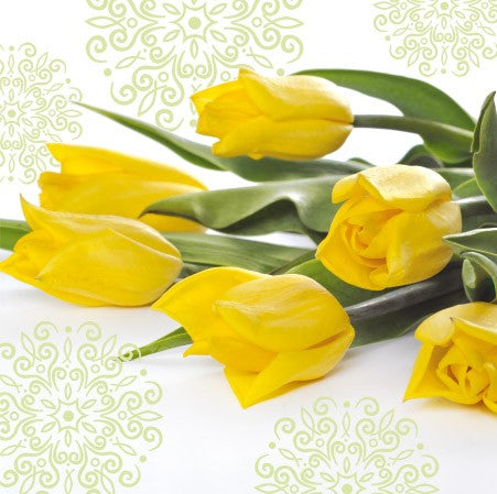 Yellow Tulips 20 Lunch Napkins