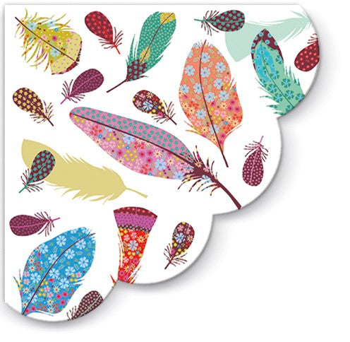 Delicate Feathers Scallop Napkins
