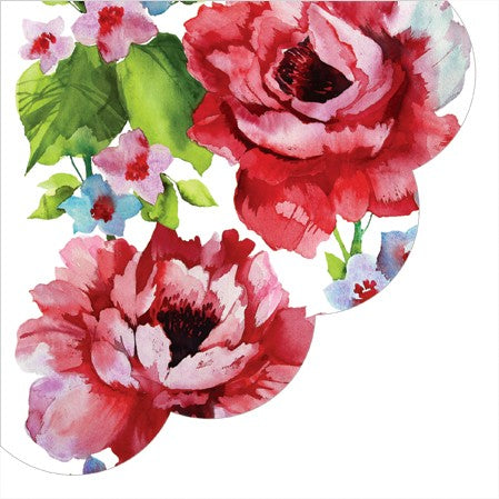 Watercolor Roses Round Napkins