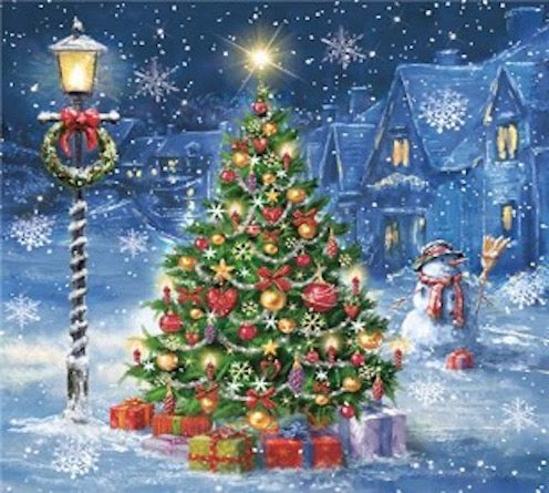Christmas Tree by Night Luncheon Napkins