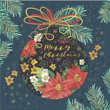 Poinsettia Bauble Lunch Napkins