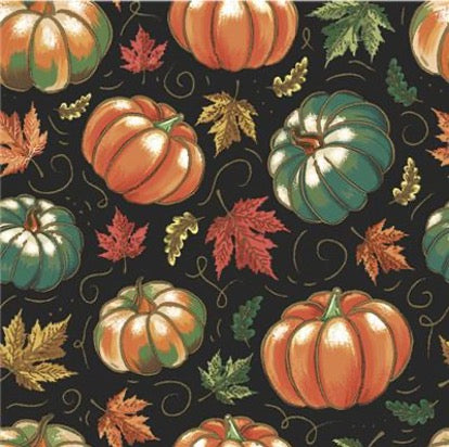 Pumpkins on Black 20 Lunch Napkins