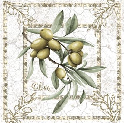 Retro Olives 20 Lunch Napkins