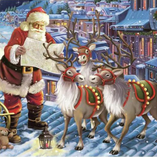Santa On The Roof