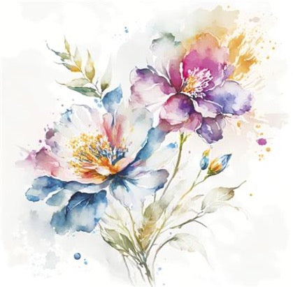 Pastel Flowers 20 Lunch Napkins
