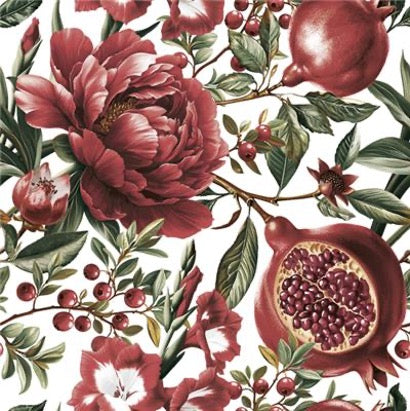 Pomegranate Flowers 20 Lunch Napkins