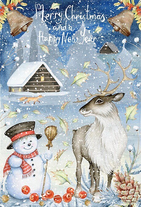 Snowman with Reindeer 