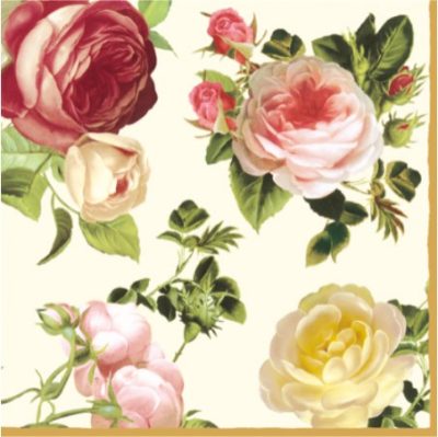 Four-Color Roses Luncheon Napkins | European Excellency
