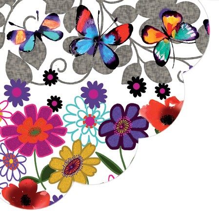 Flowers & Butterflies Round Napkins