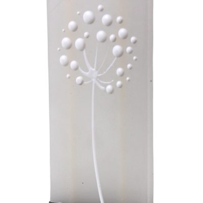 Abstract White Dandelion Flat Candle