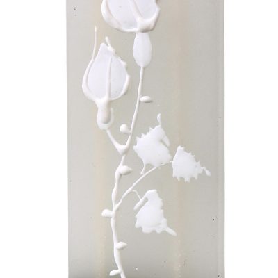 Abstract White Rose Flat Candle