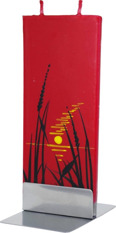 Red Sunset by Lake Flat Candle