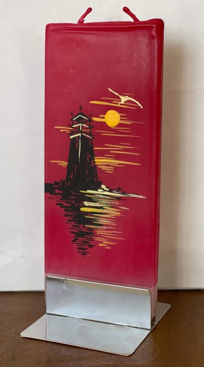 Lighthouse Sunset Flat Candle