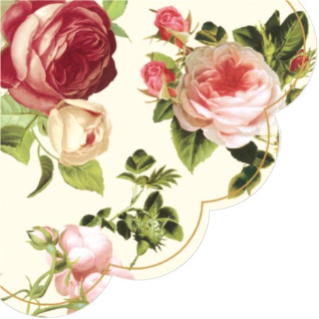 Four-Color Roses Round Paper Napkins